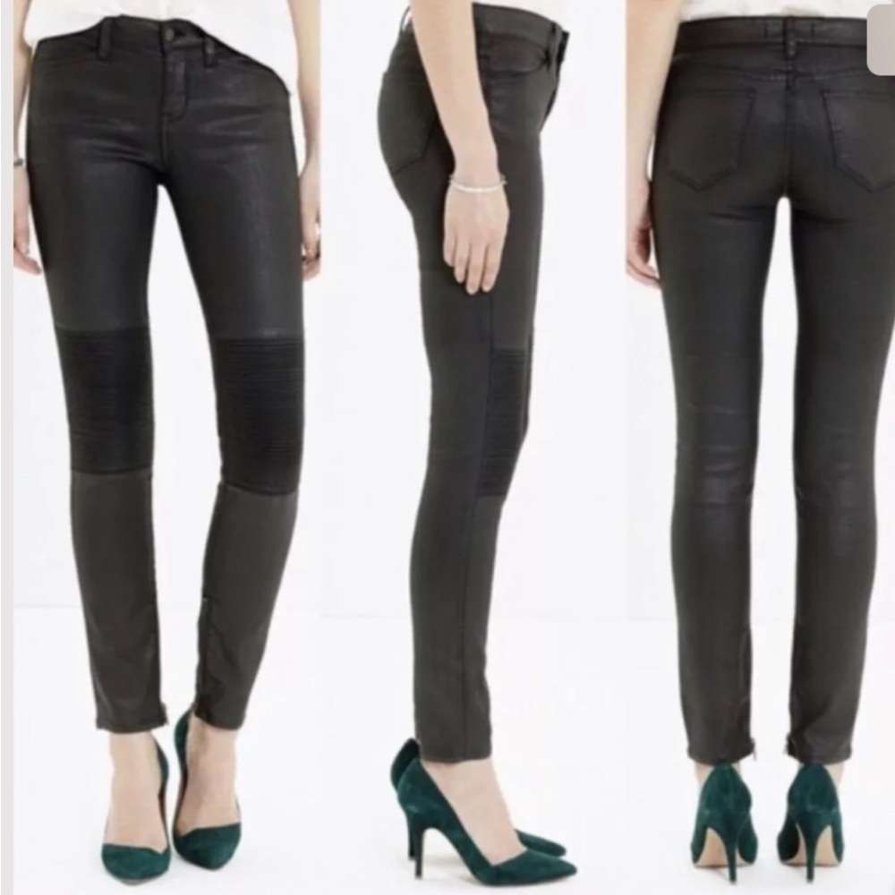 Madewell Skinny Skinny Black Moto Ankle Zip 27